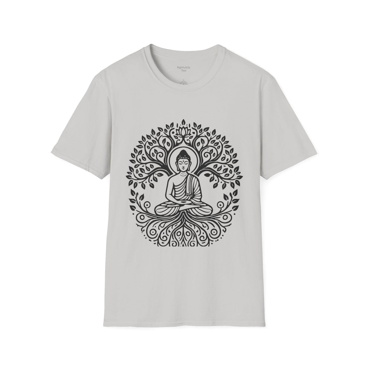 Ice Grey Full Circle Buddha Tee mockup