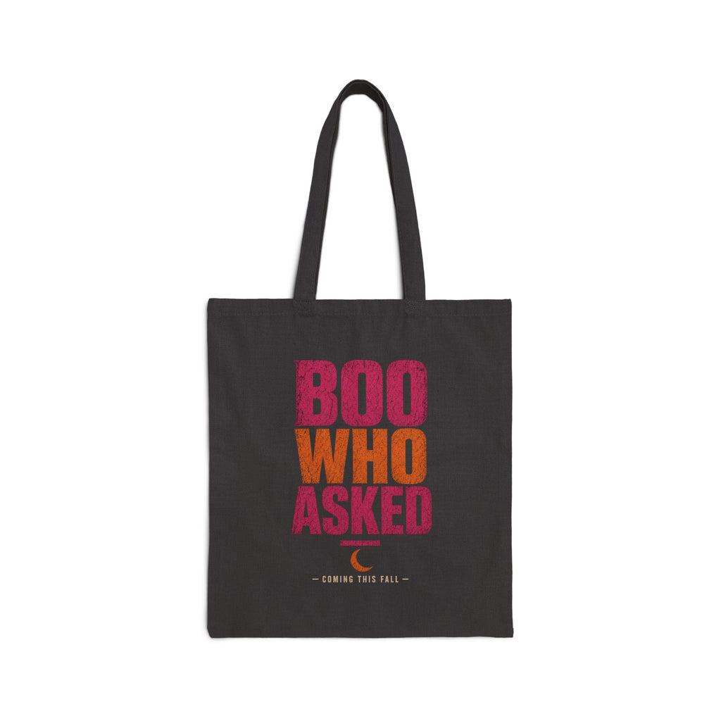 Black Boo Who Asked Tote mockup