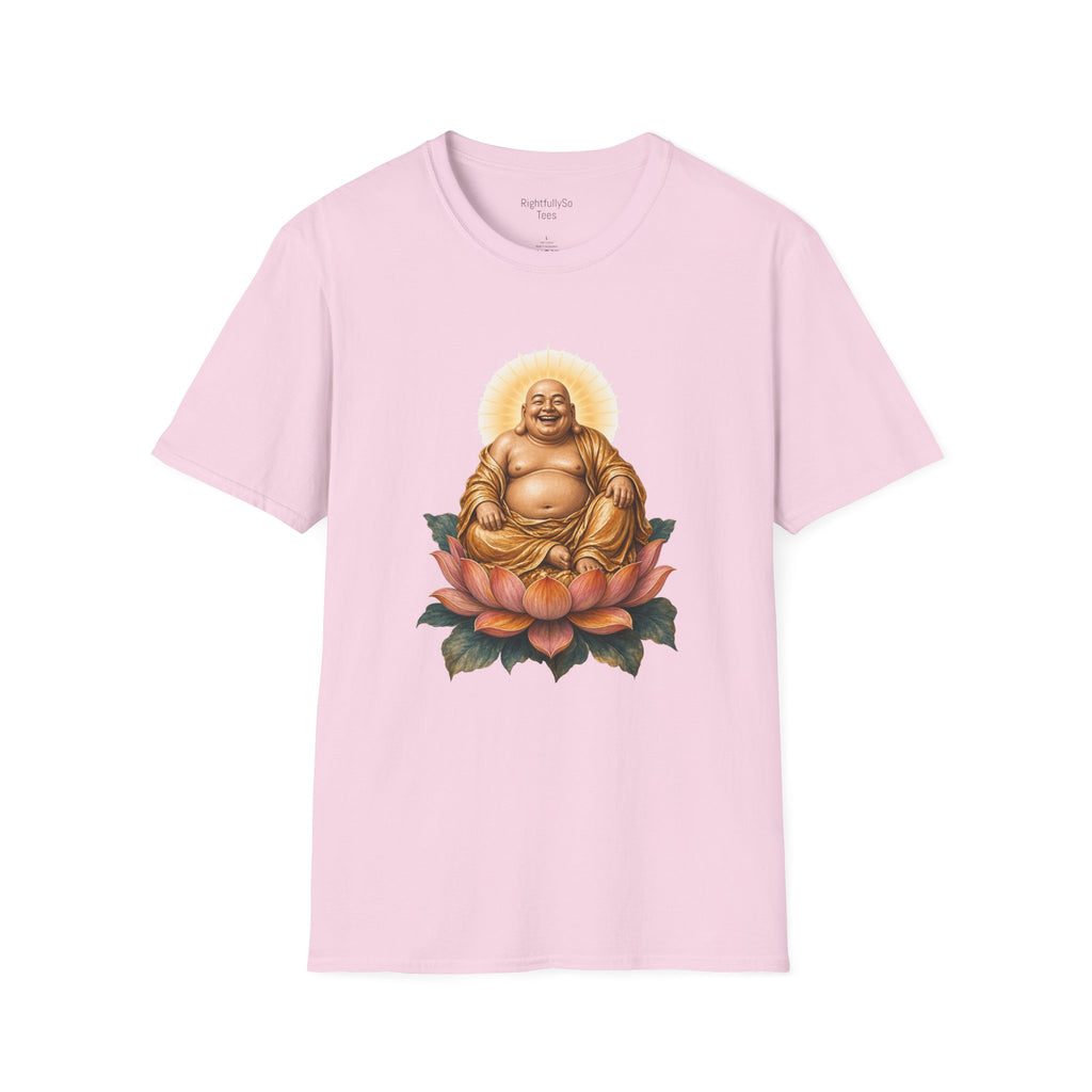 Light Pink Laughing Buddha Tee mockup