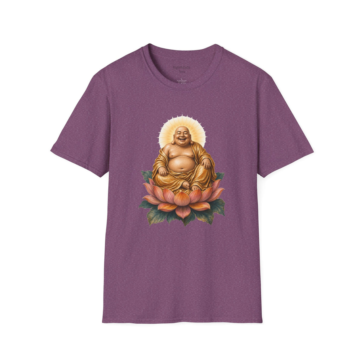 Heather Maroon Laughing Buddha Tee mockup
