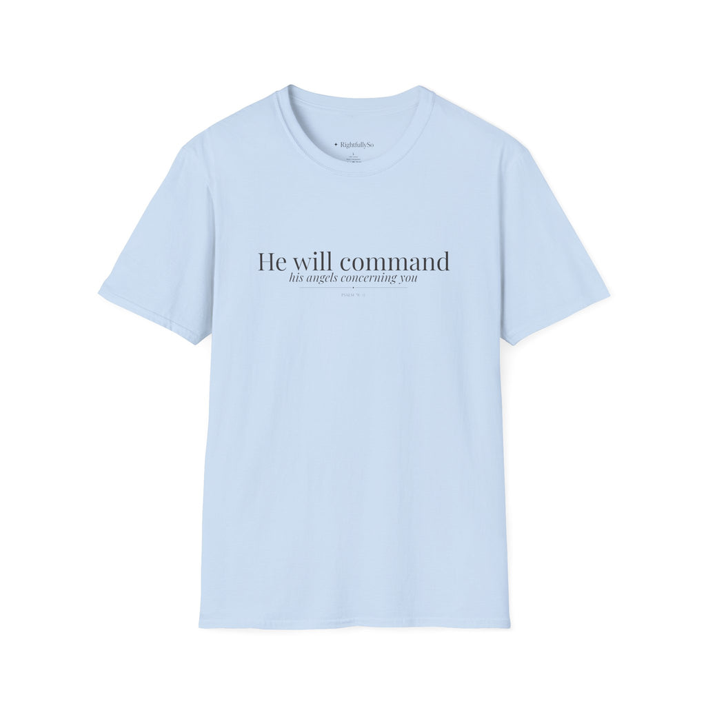 Light Blue Angels Tee — Psalm 91:11 mockup
