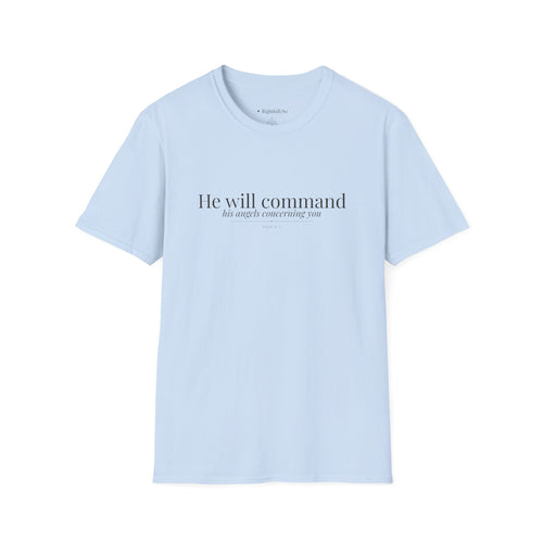 Light Blue Angels Tee — Psalm 91:11 mockup