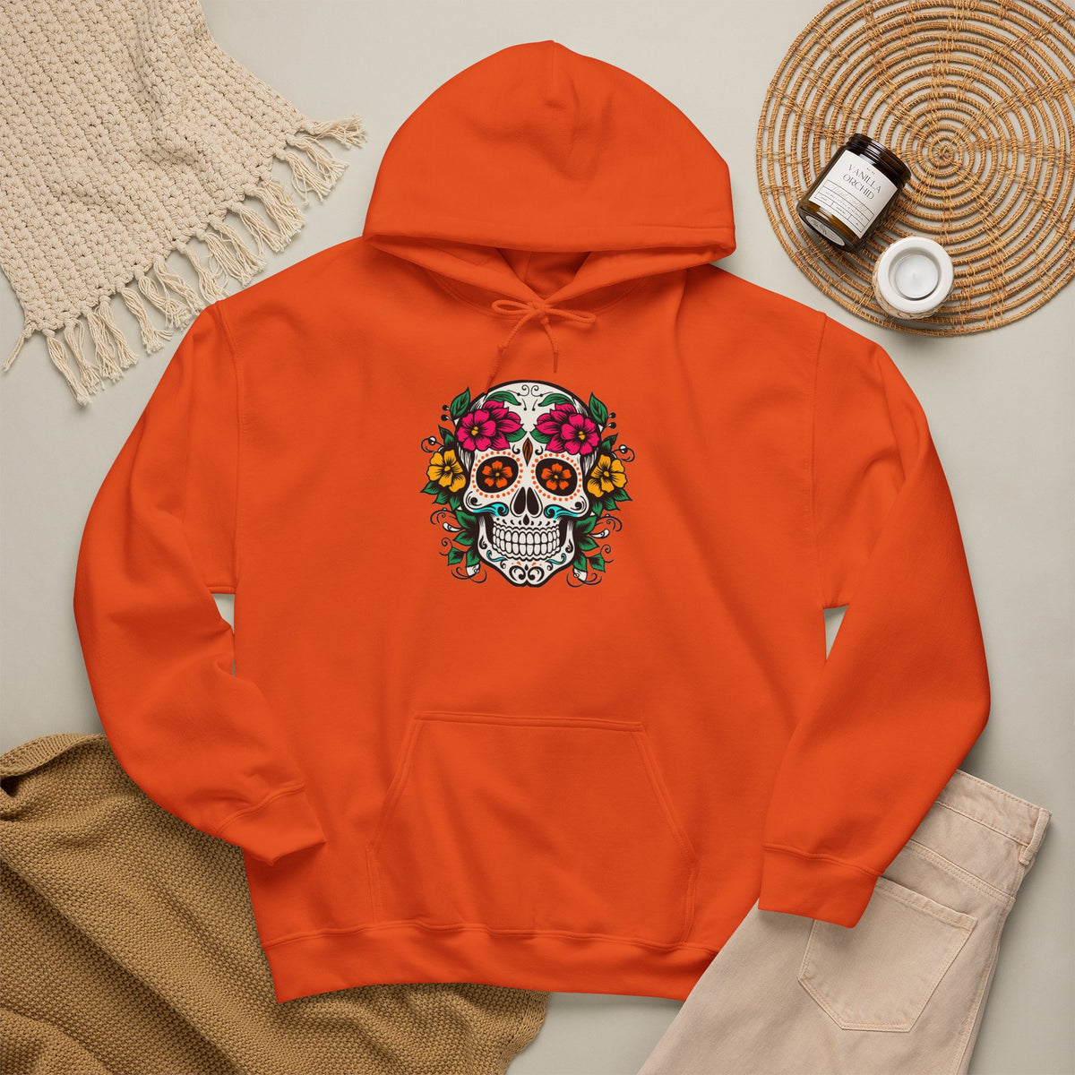 Ojos de Flor Calavera Hoodie