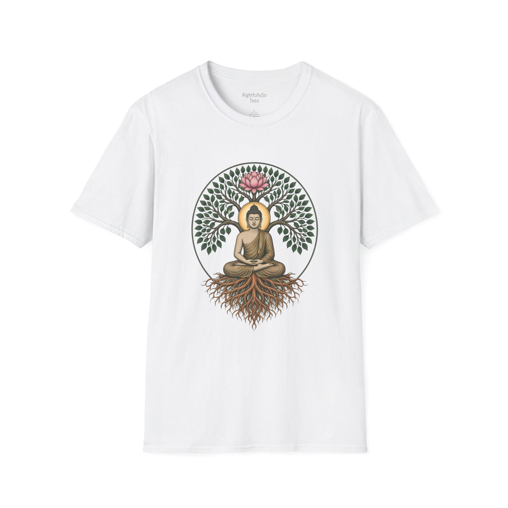 White Bodhi Buddha Tee mockup