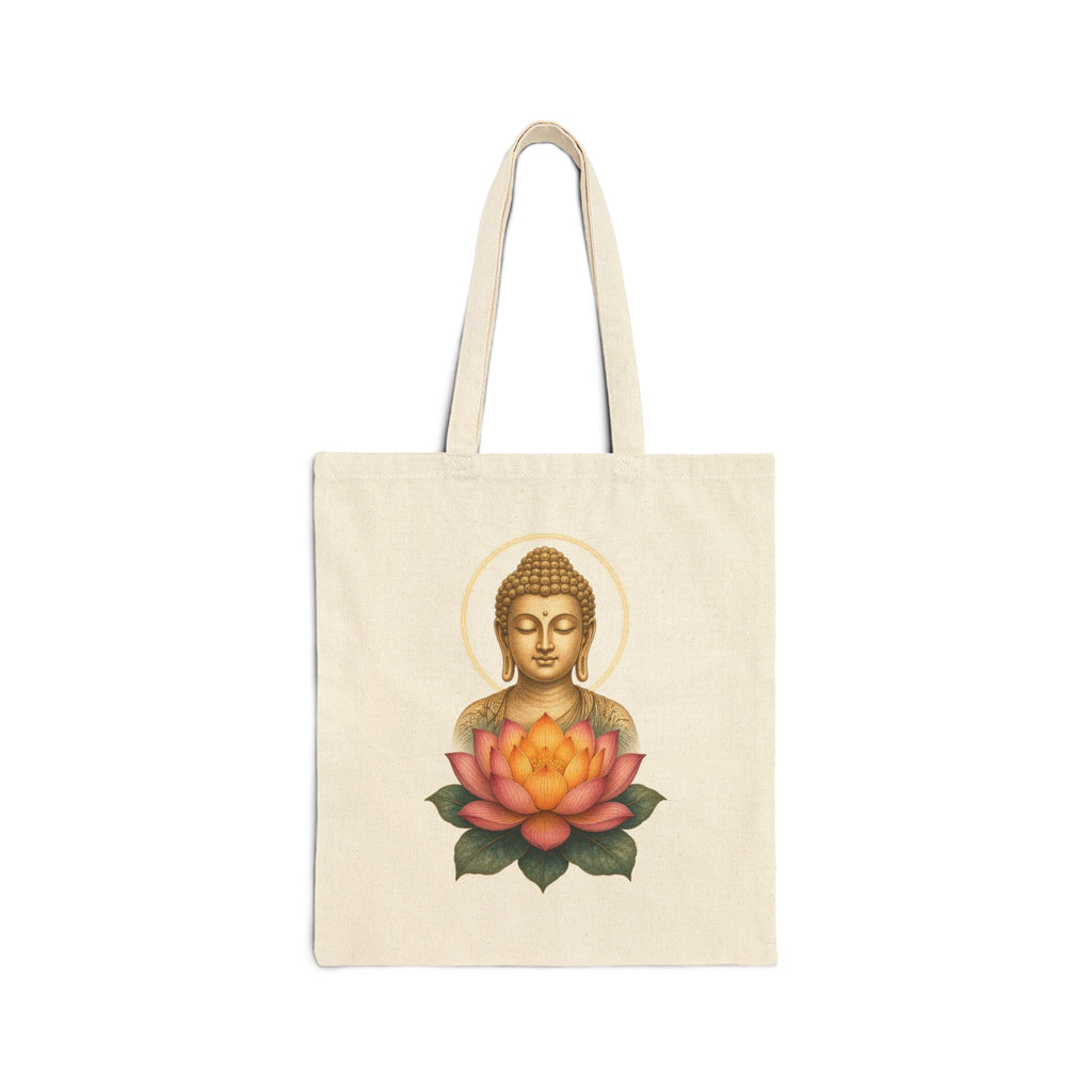 Natural Pink Lotus Buddha Tote mockup