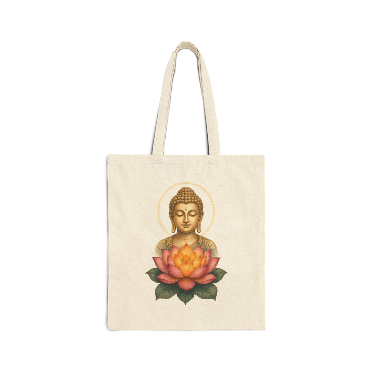 Natural Pink Lotus Buddha Tote mockup