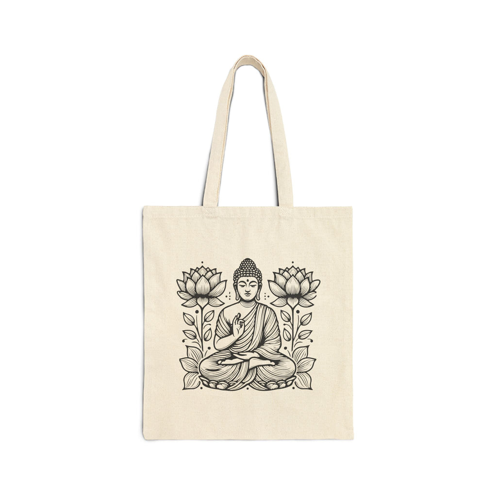 Natural Twin Lotus Buddha Tote mockup
