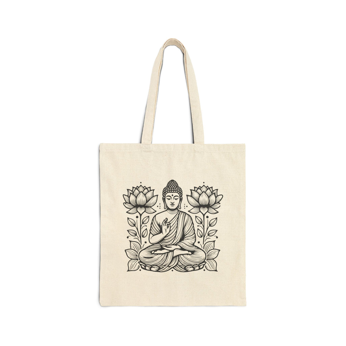 Natural Twin Lotus Buddha Tote mockup