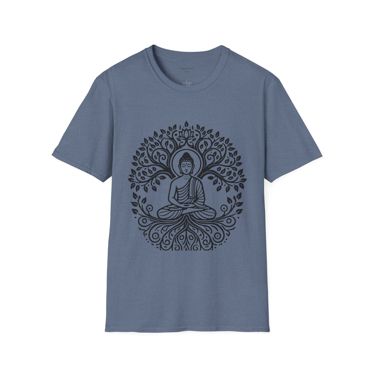 Heather Indigo Full Circle Buddha Tee mockup