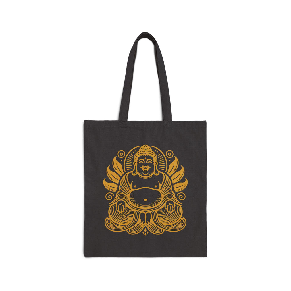 Black Gold Laughing Buddha Tote mockup