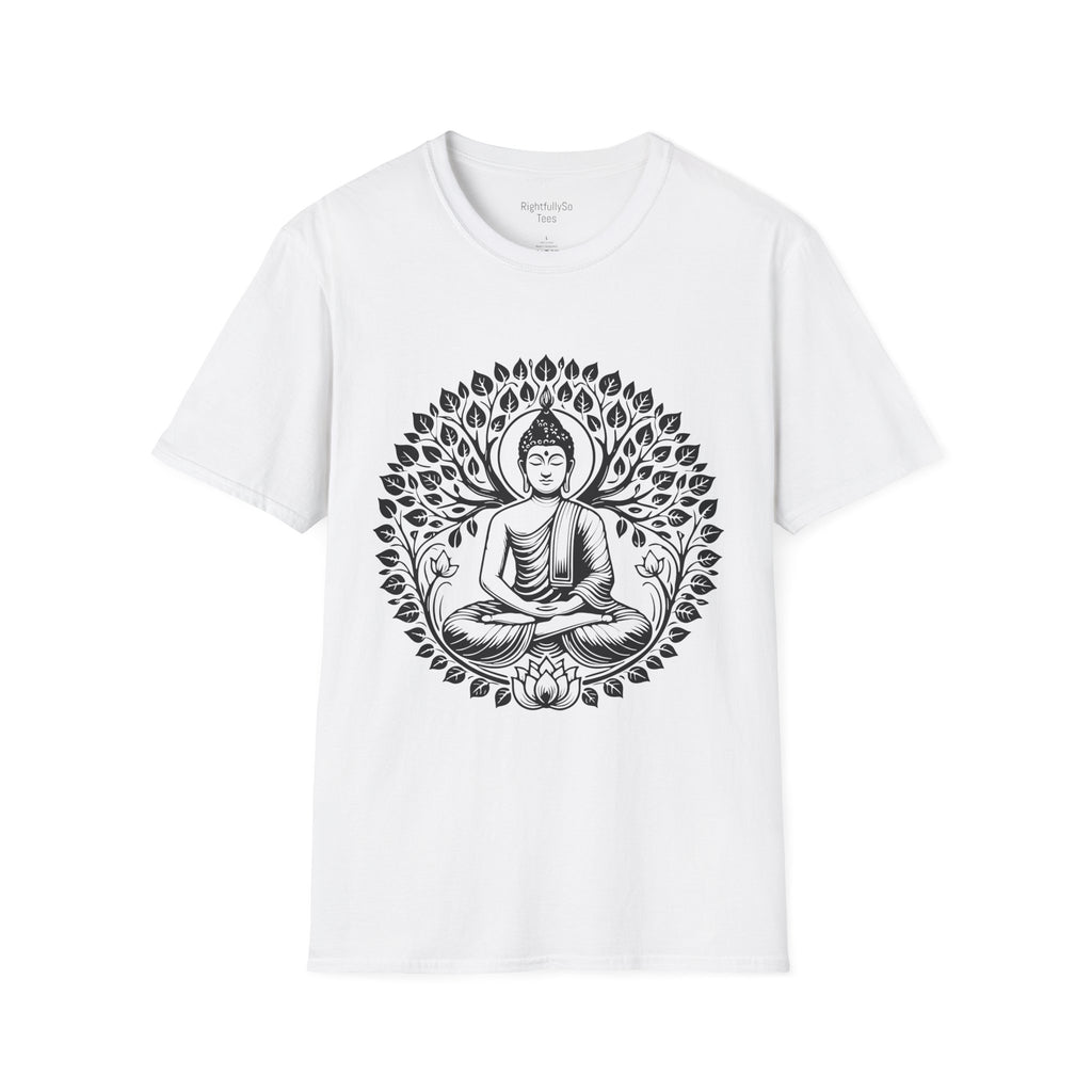 White Buddha Lotus Tee mockup
