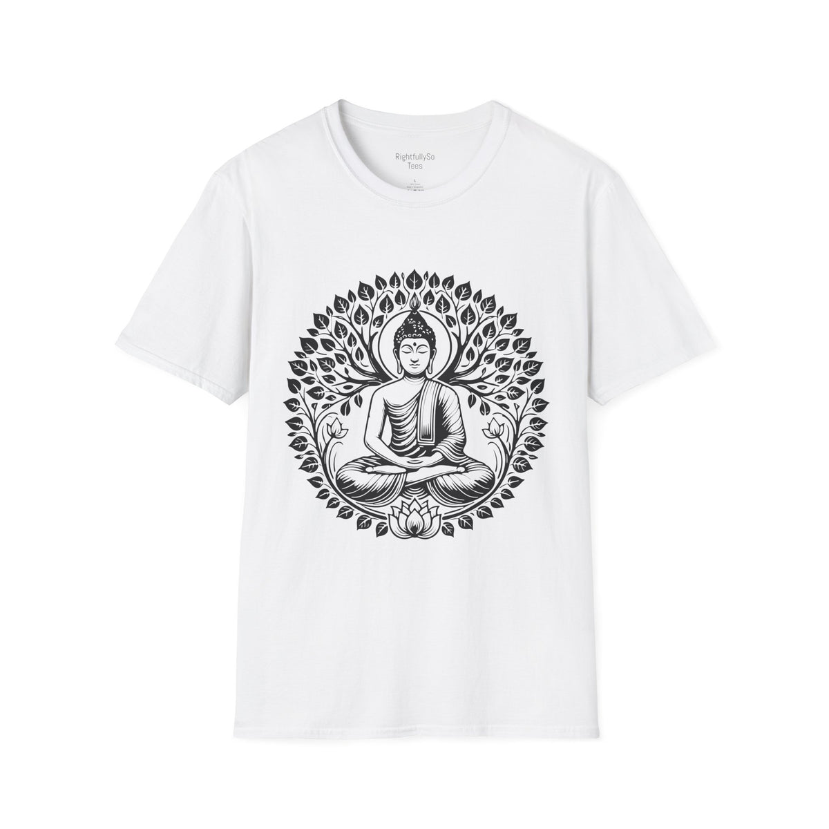 White Buddha Lotus Tee mockup