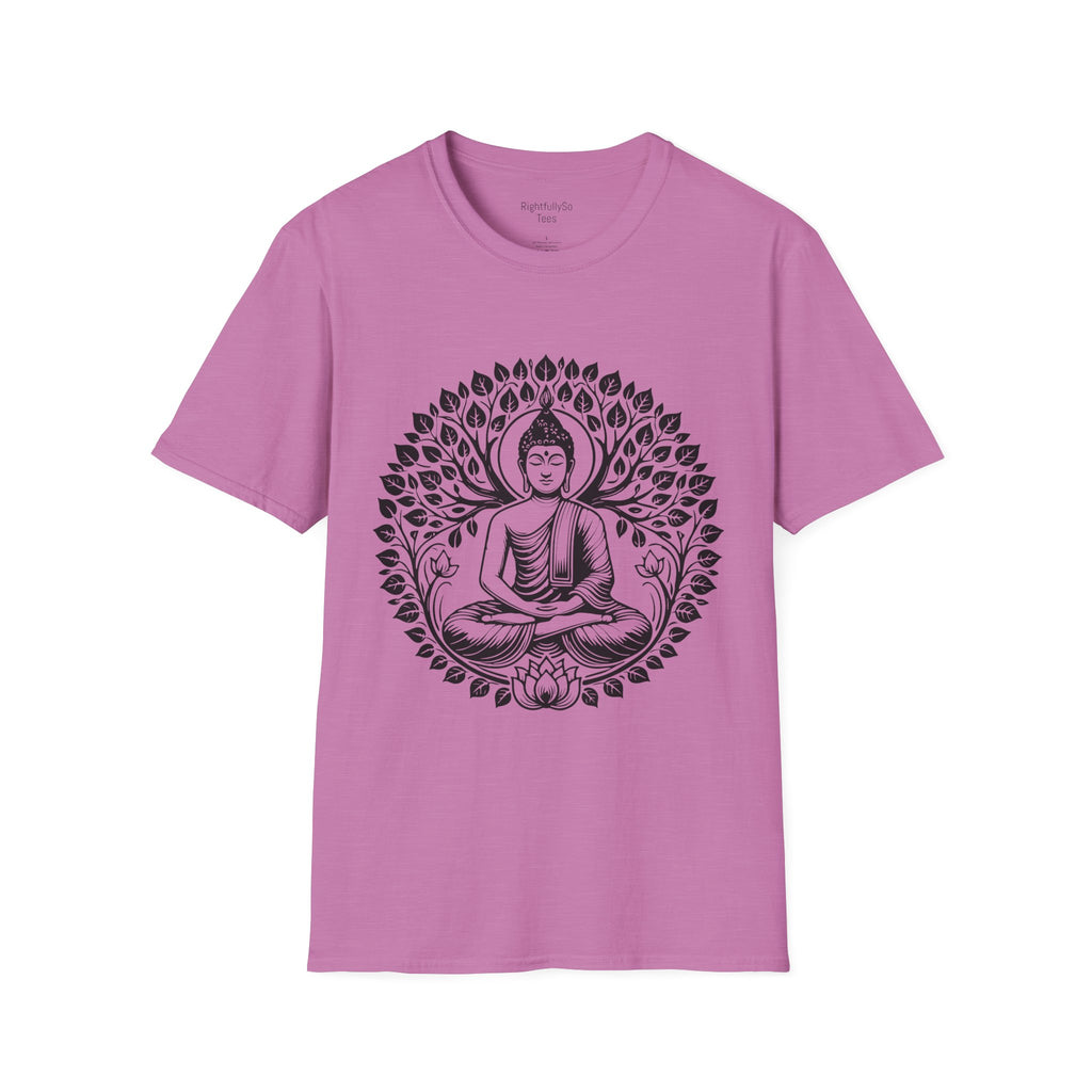Heather Radiant Orchid Buddha Lotus Tee mockup