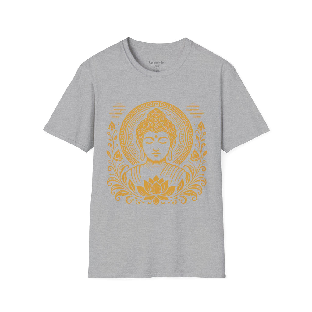 Sport Grey Gold Halo Buddha Tee mockup