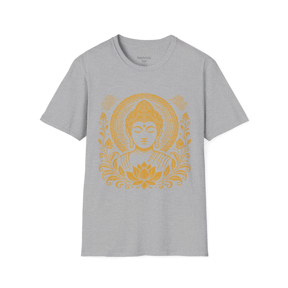 Sport Grey Gold Halo Buddha Tee mockup