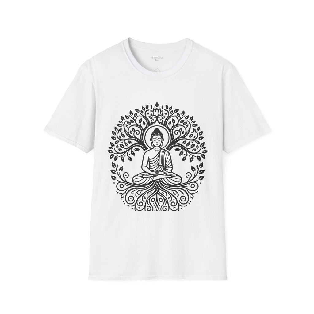 White Full Circle Buddha Tee mockup