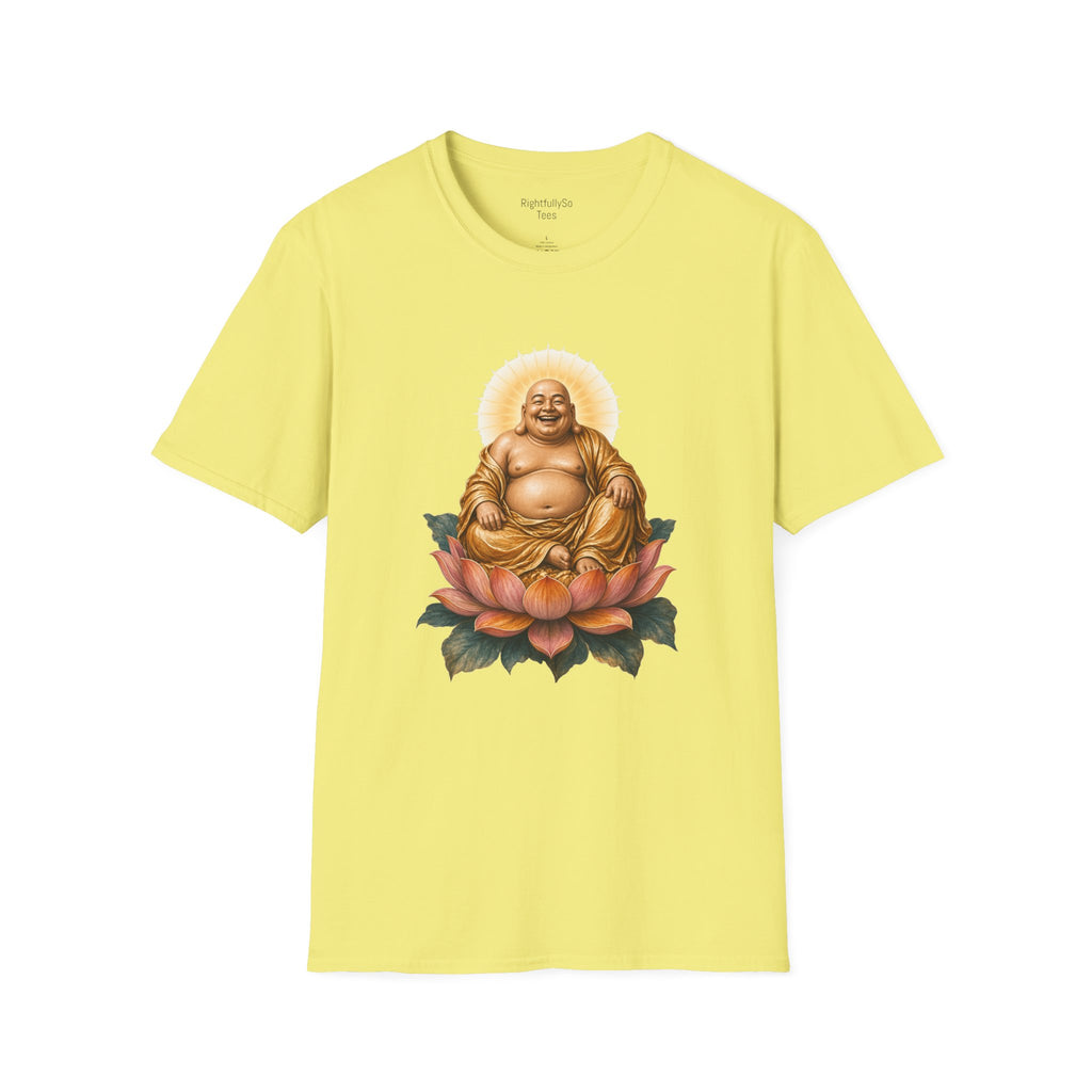 Cornsilk Laughing Buddha Tee mockup