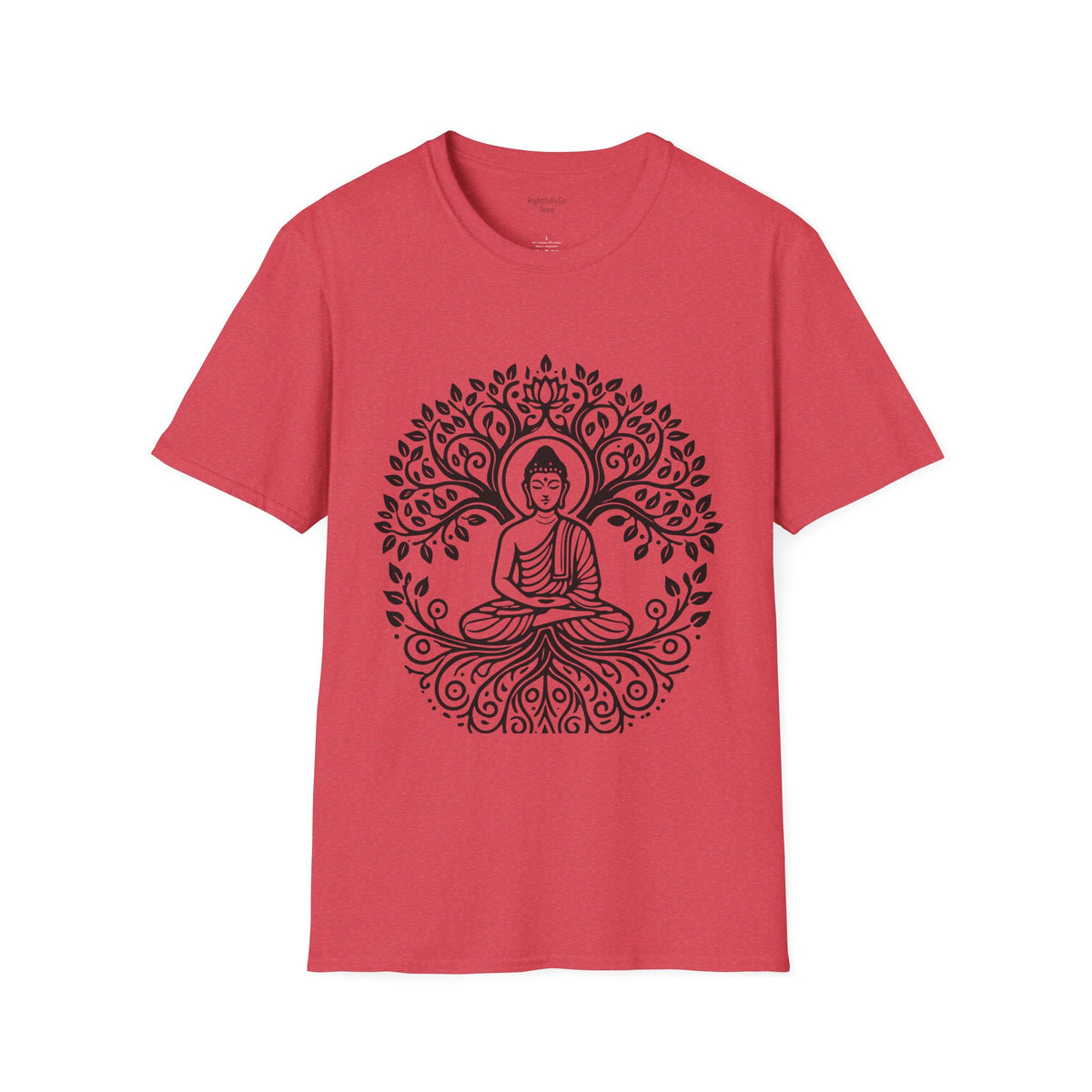 Heather Red Full Circle Buddha Tee mockup