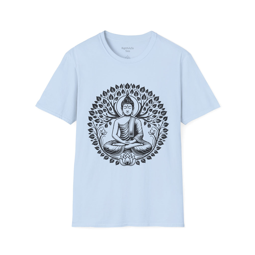 Light Blue Buddha Lotus Tee mockup