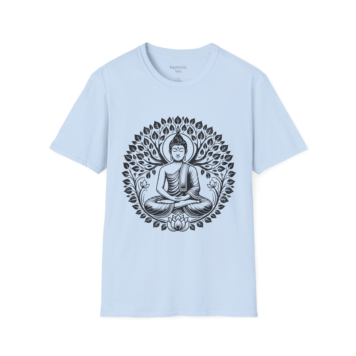 Light Blue Buddha Lotus Tee mockup