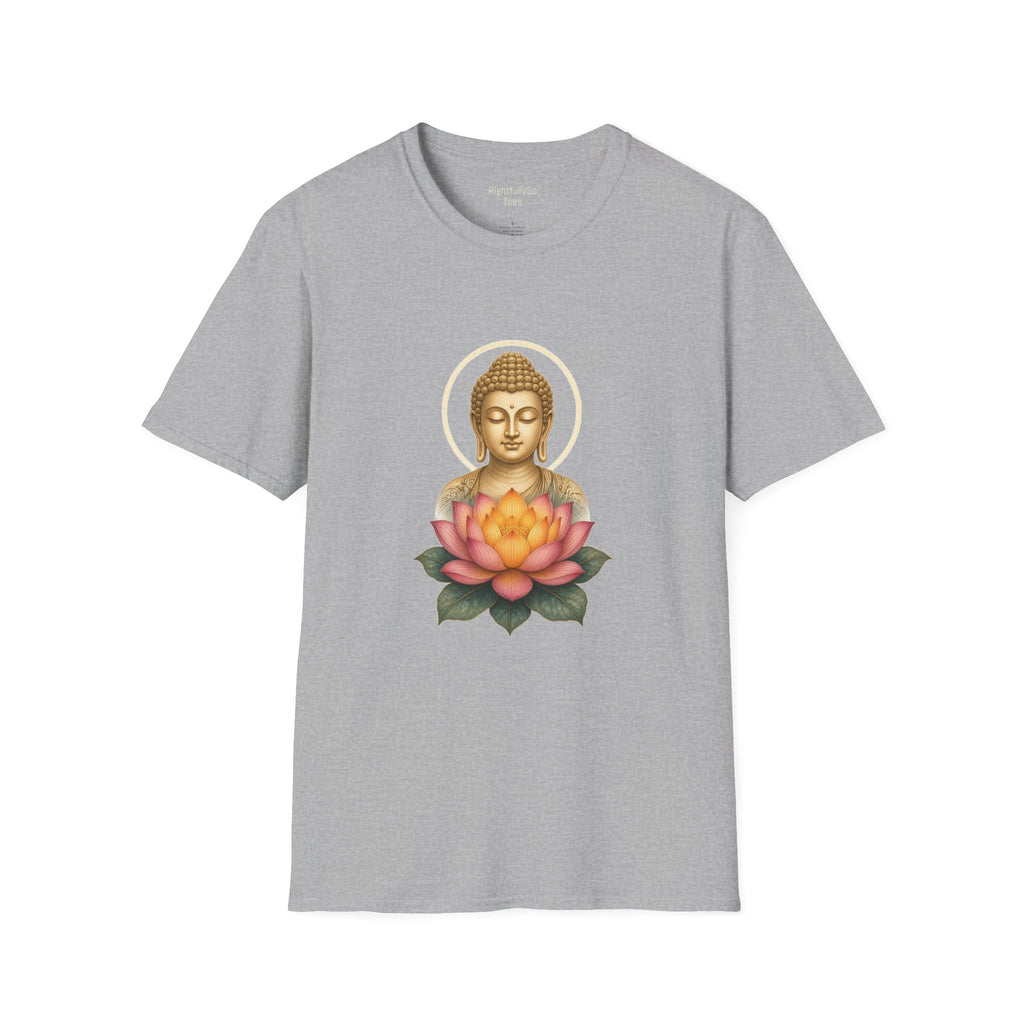 Sport Grey Pink Lotus Buddha Tee mockup