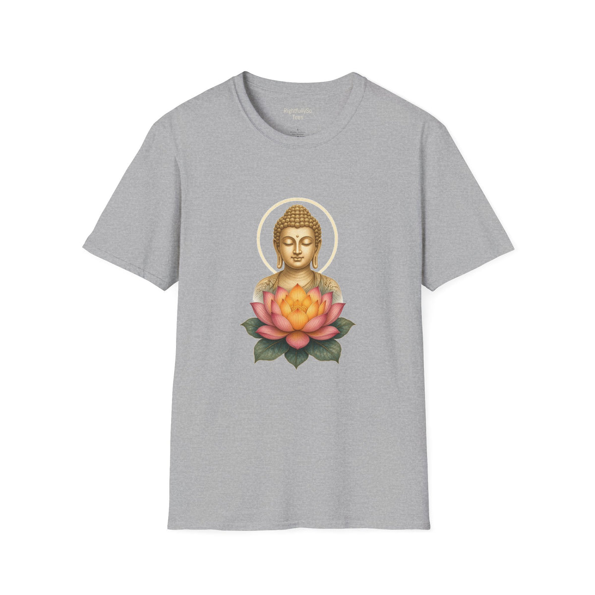 Sport Grey Pink Lotus Buddha Tee mockup