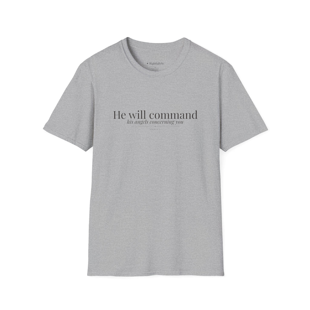 Sport Grey Angels Tee — Psalm 91:11 mockup