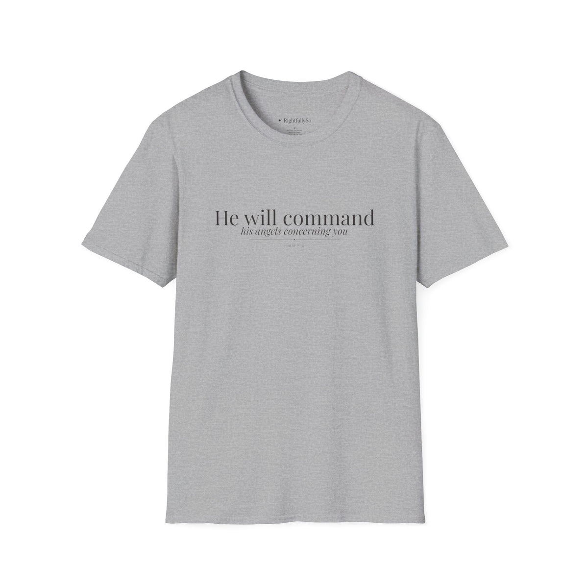 Sport Grey Angels Tee — Psalm 91:11 mockup