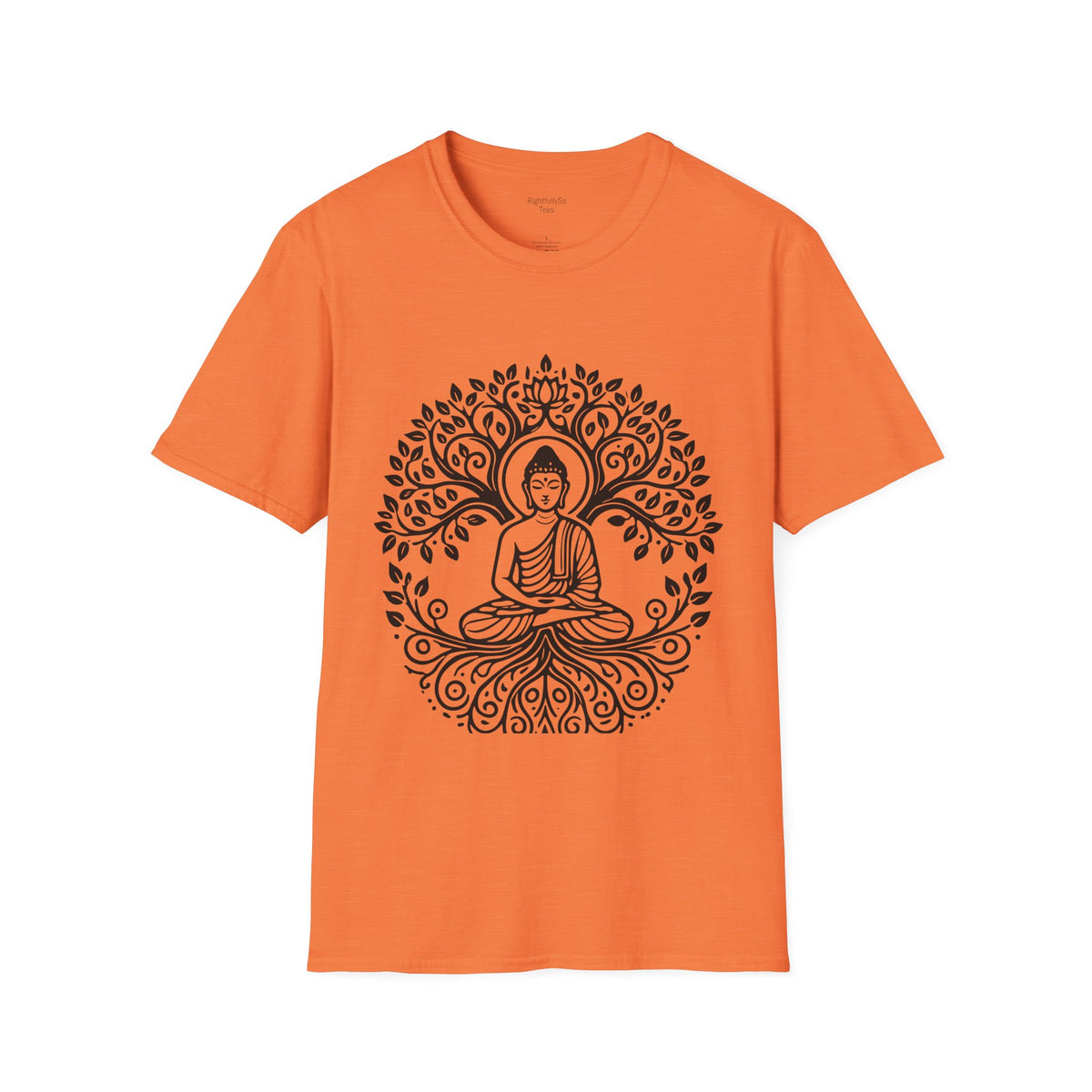 Heather Orange Full Circle Buddha Tee mockup