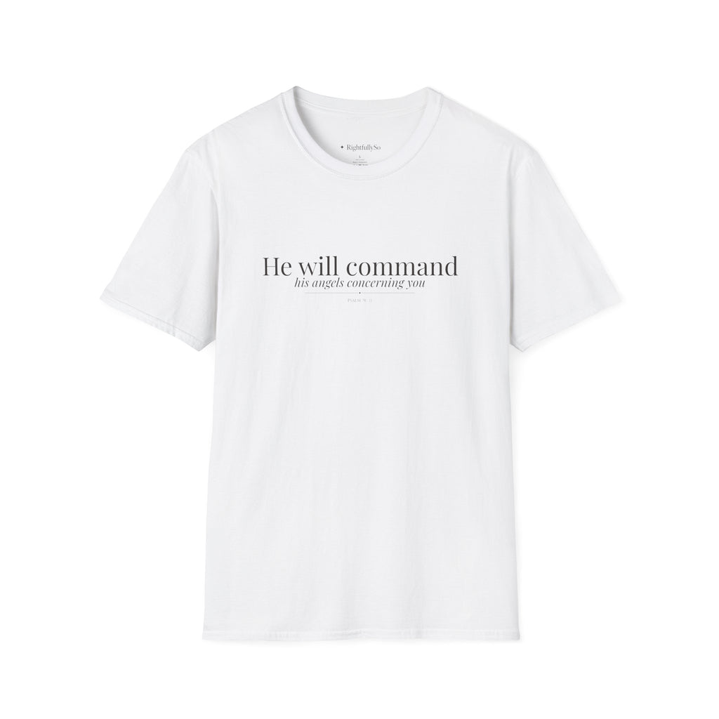 White Angels Tee — Psalm 91:11 mockup