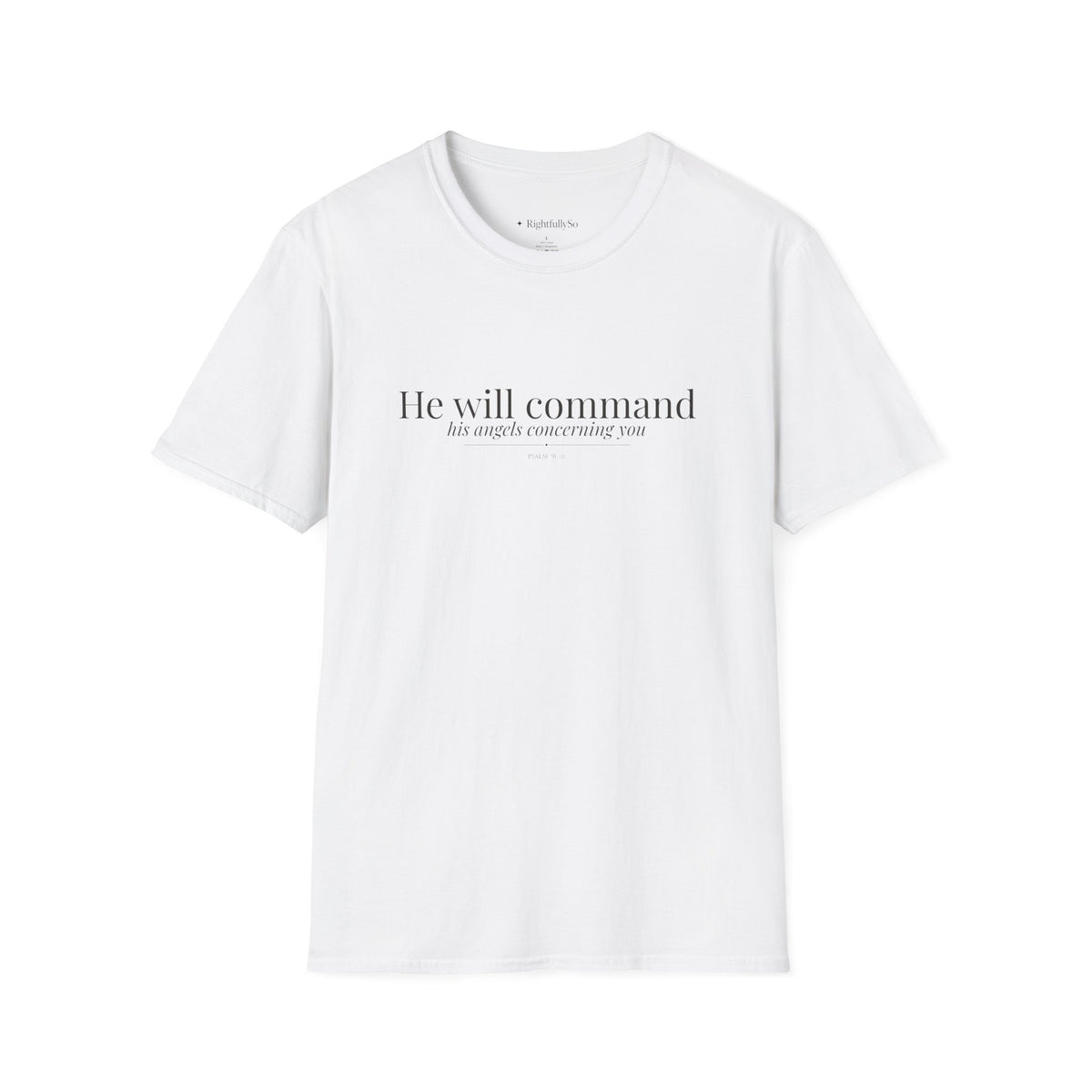 White Angels Tee — Psalm 91:11 mockup