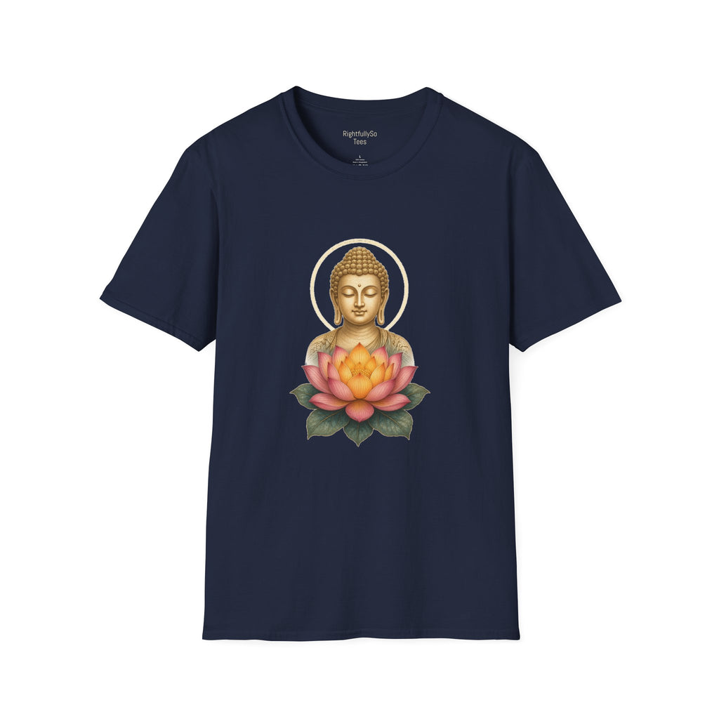 Navy Pink Lotus Buddha Tee mockup