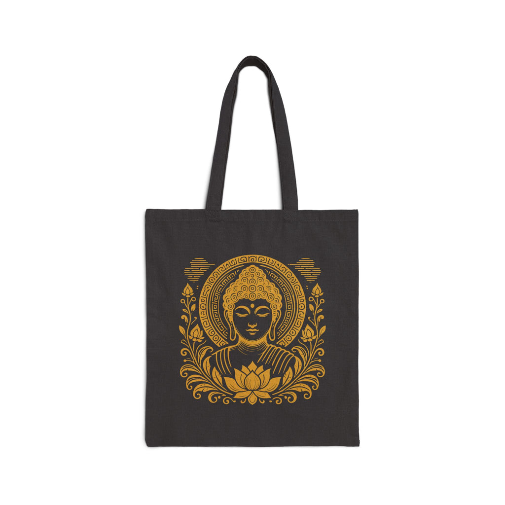Black Gold Halo Buddha Lotus Tote mockup