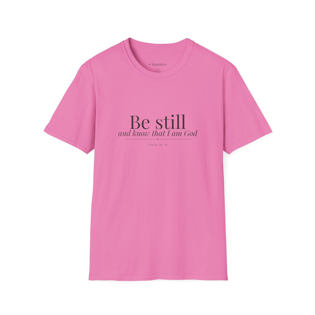 Azalea Be Still Tee — Psalm 46:10 mockup