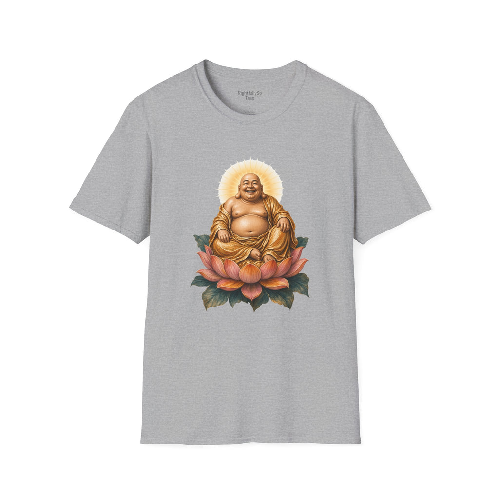 Sport Grey Laughing Buddha Tee mockup
