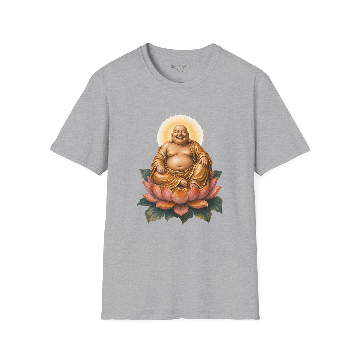 Sport Grey Laughing Buddha Tee mockup