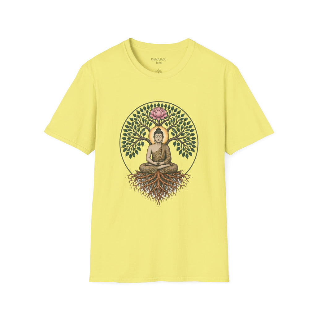Cornsilk Bodhi Buddha Tee mockup