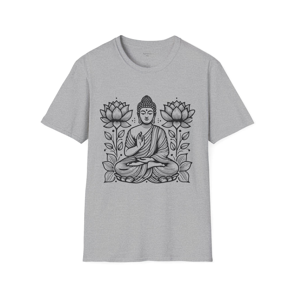 Sport Grey Twin Lotus Buddha Tee mockup