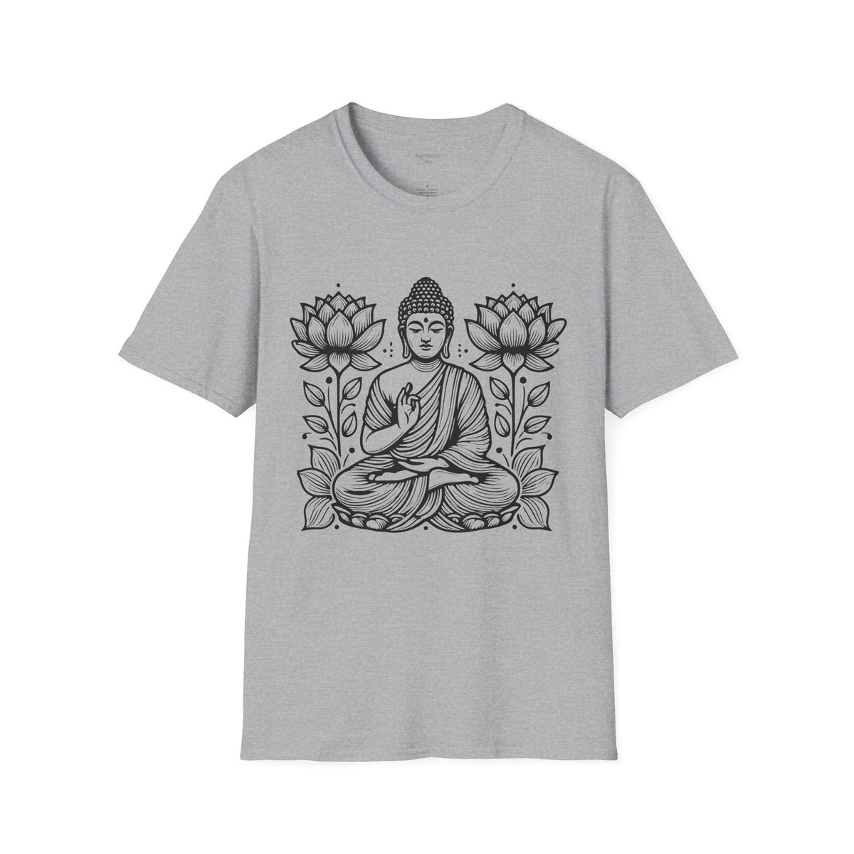 Sport Grey Twin Lotus Buddha Tee mockup