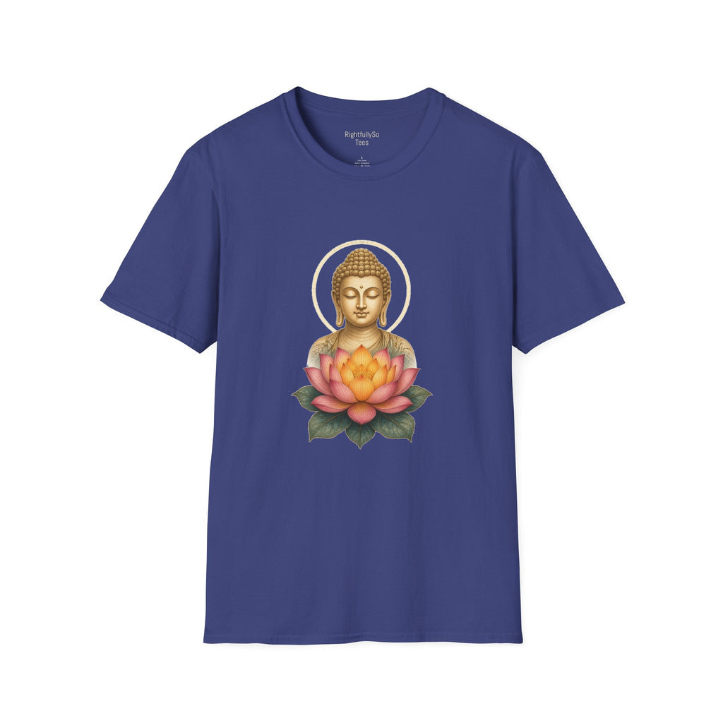 Metro Blue Pink Lotus Buddha Tee mockup