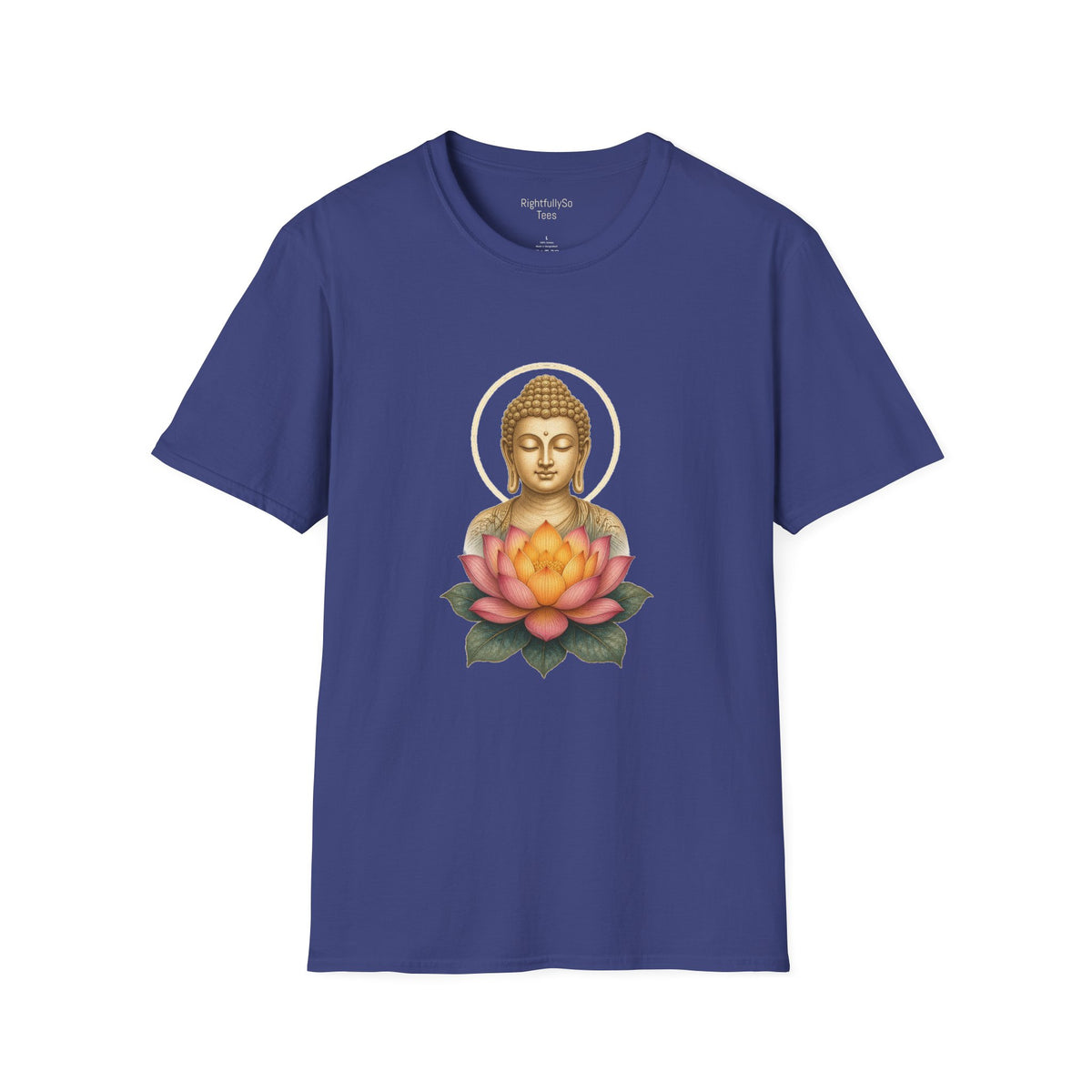 Metro Blue Pink Lotus Buddha Tee mockup
