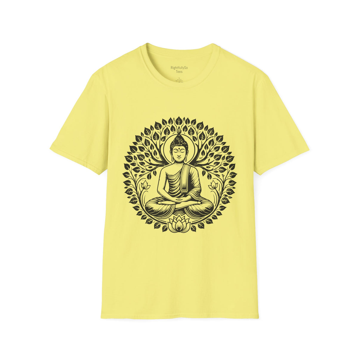 Cornsilk Buddha Lotus Tee mockup