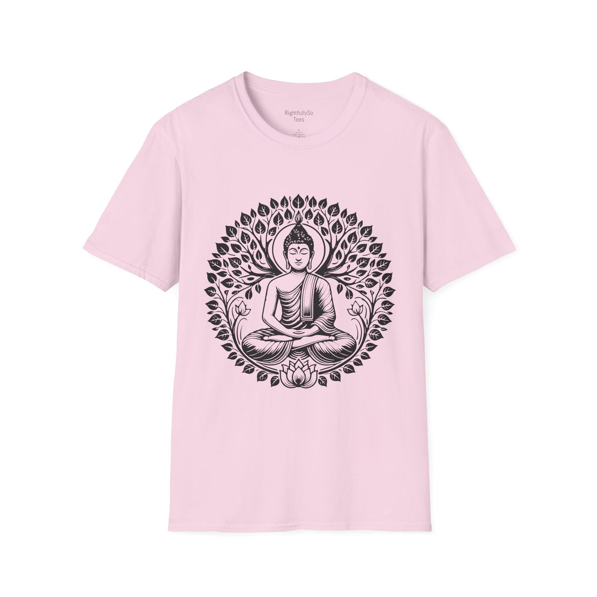 Light Pink Buddha Lotus Tee mockup