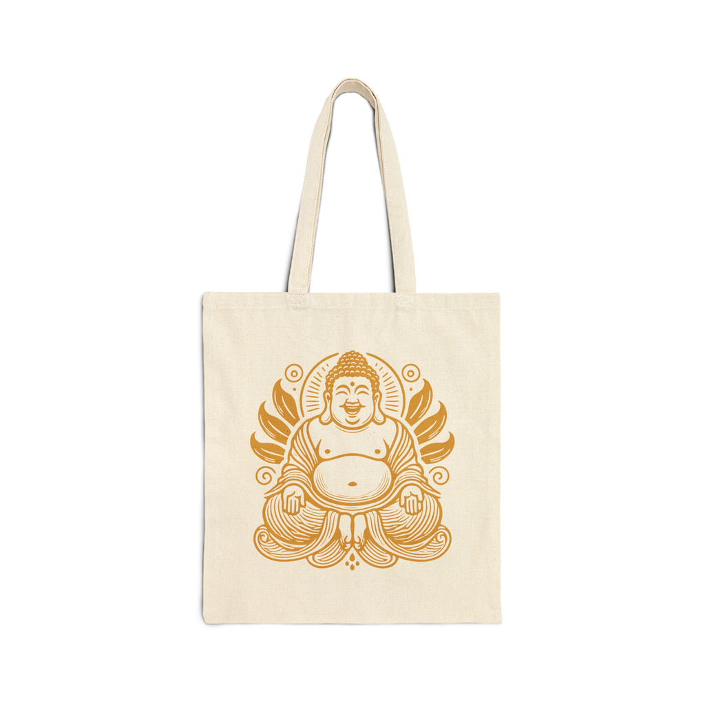 Natural Gold Laughing Buddha Tote mockup