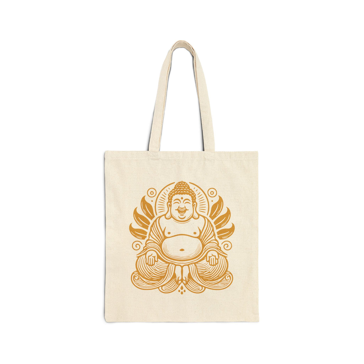 Natural Gold Laughing Buddha Tote mockup