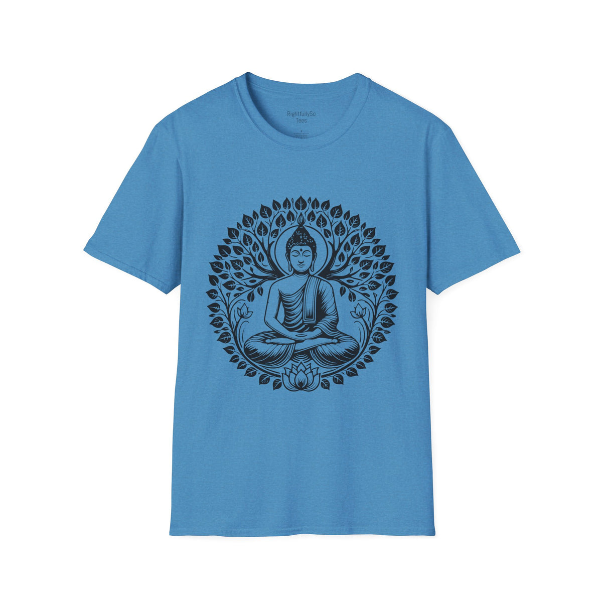 Heather Sapphire Buddha Lotus Tee mockup