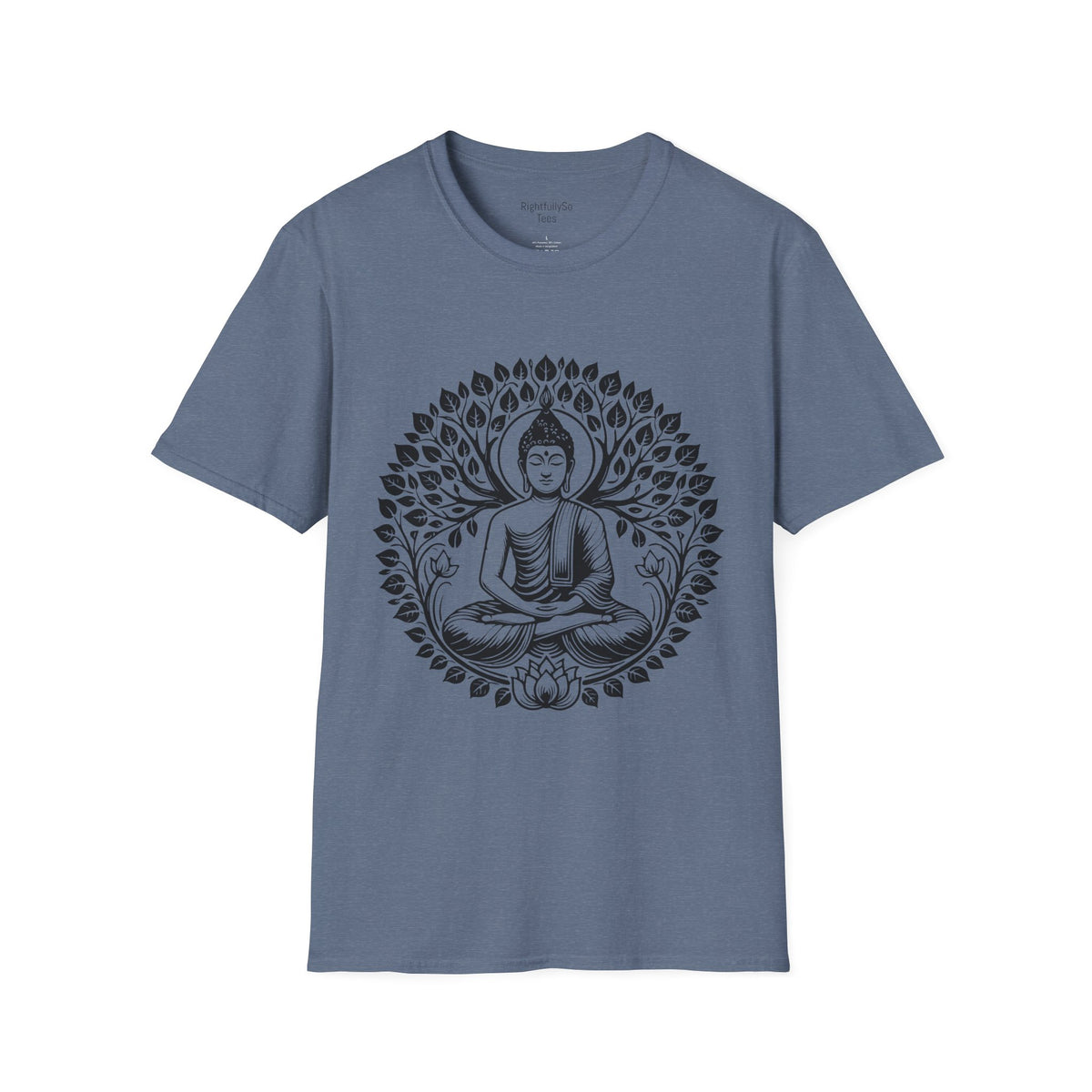 Heather Indigo Buddha Lotus Tee mockup