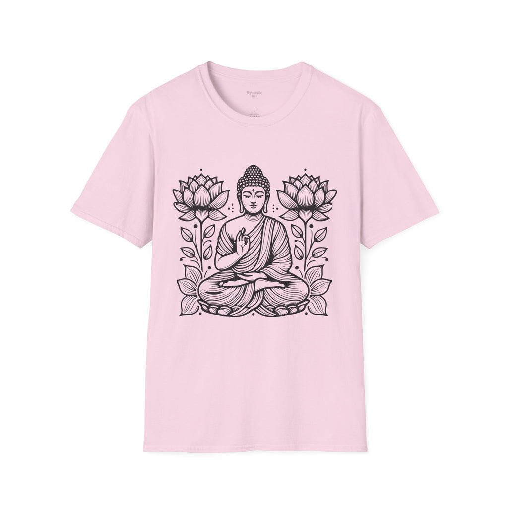 Light Pink Twin Lotus Buddha Tee mockup