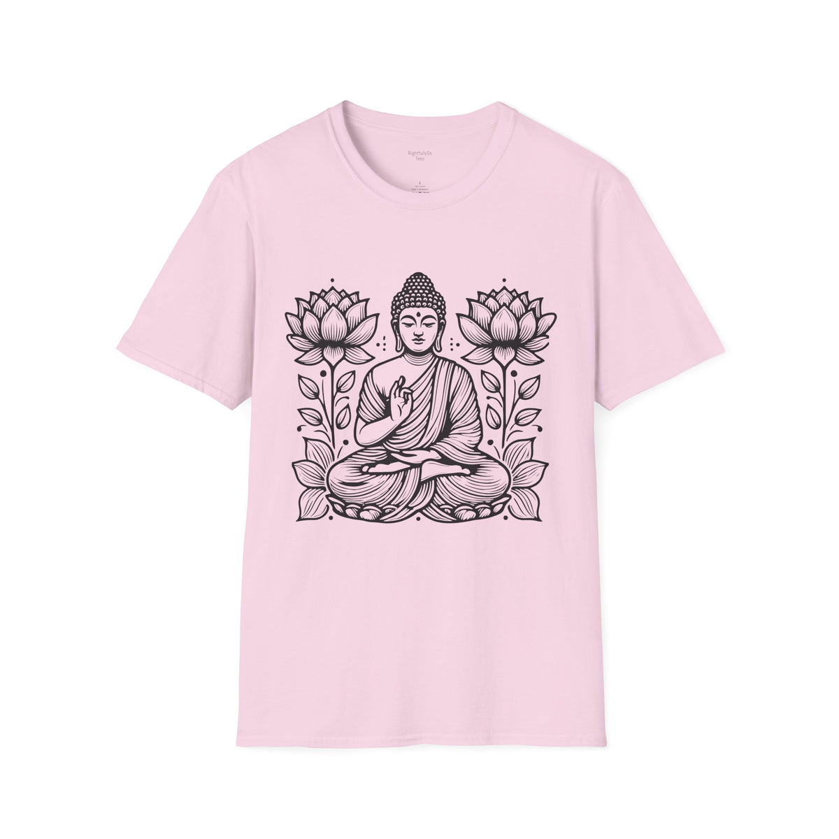 Light Pink Twin Lotus Buddha Tee mockup