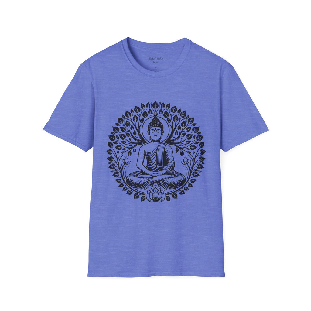 Heather Royal Buddha Lotus Tee mockup